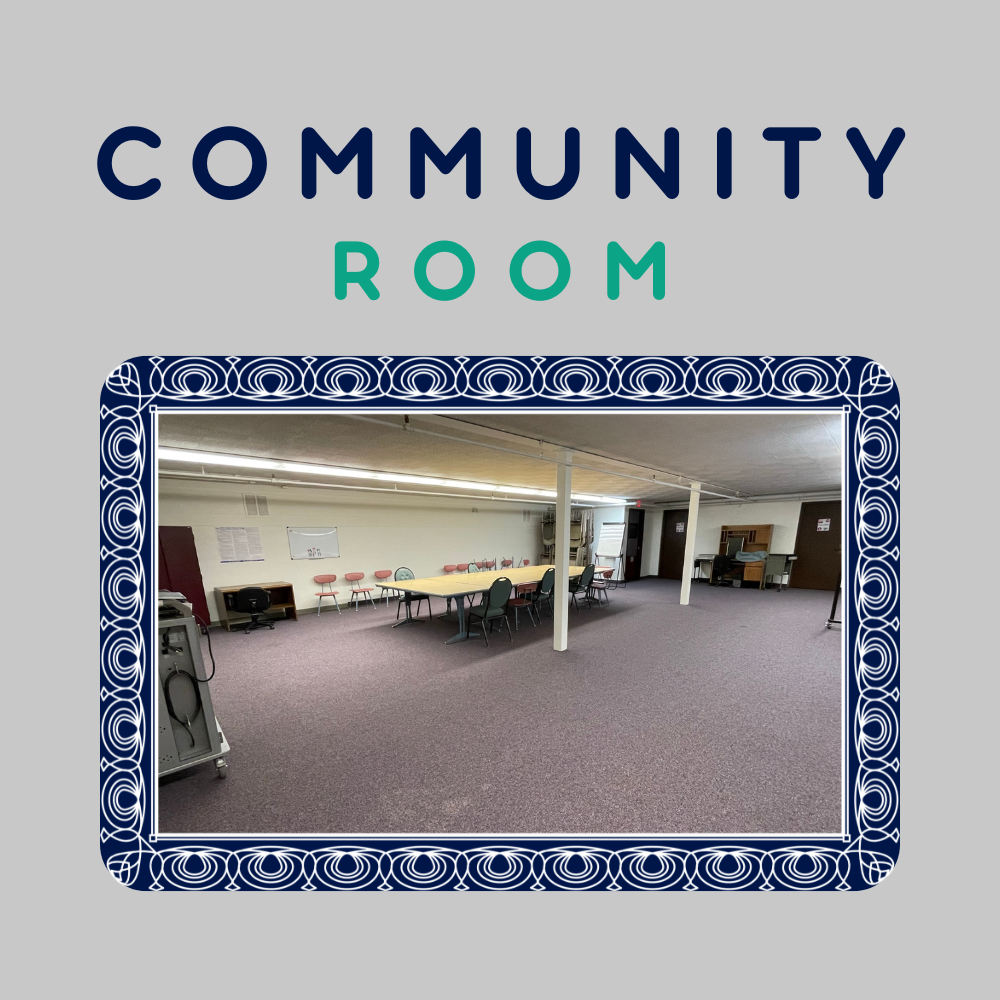 Community Room image with picture of current Community Room