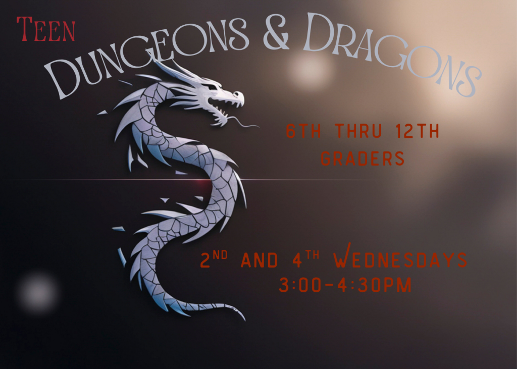 Teen Dungeons & Dragons image with a silver dragon with no arms, legs, or wings