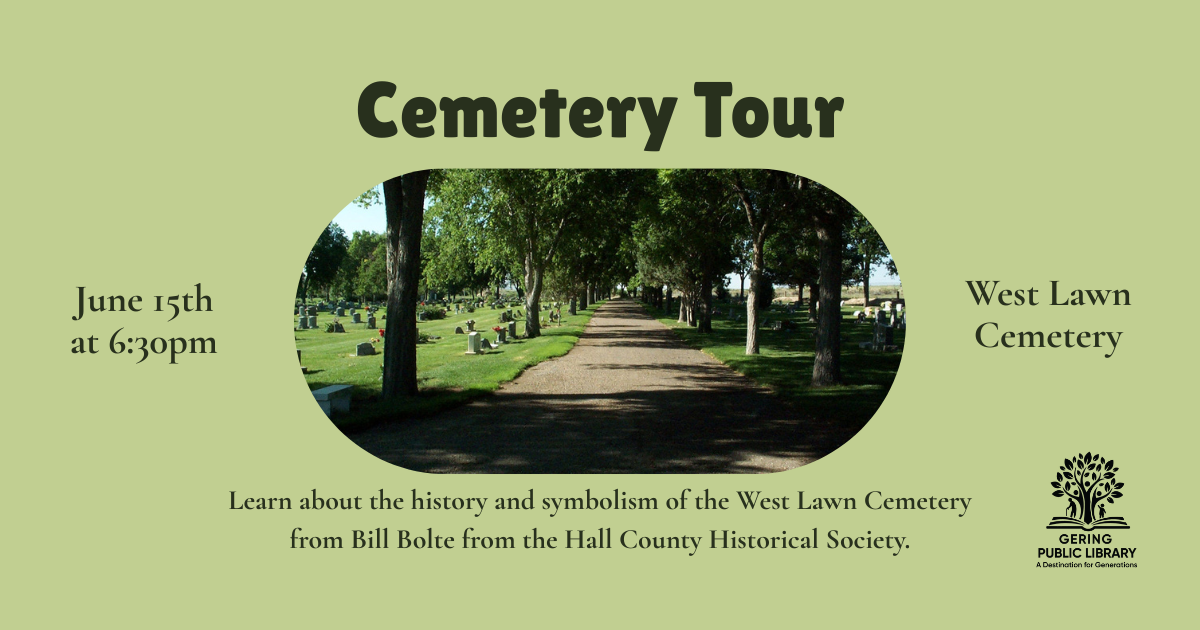 Picture of the road leading to the West Lawn Cemetery in Gering, Nebraska.