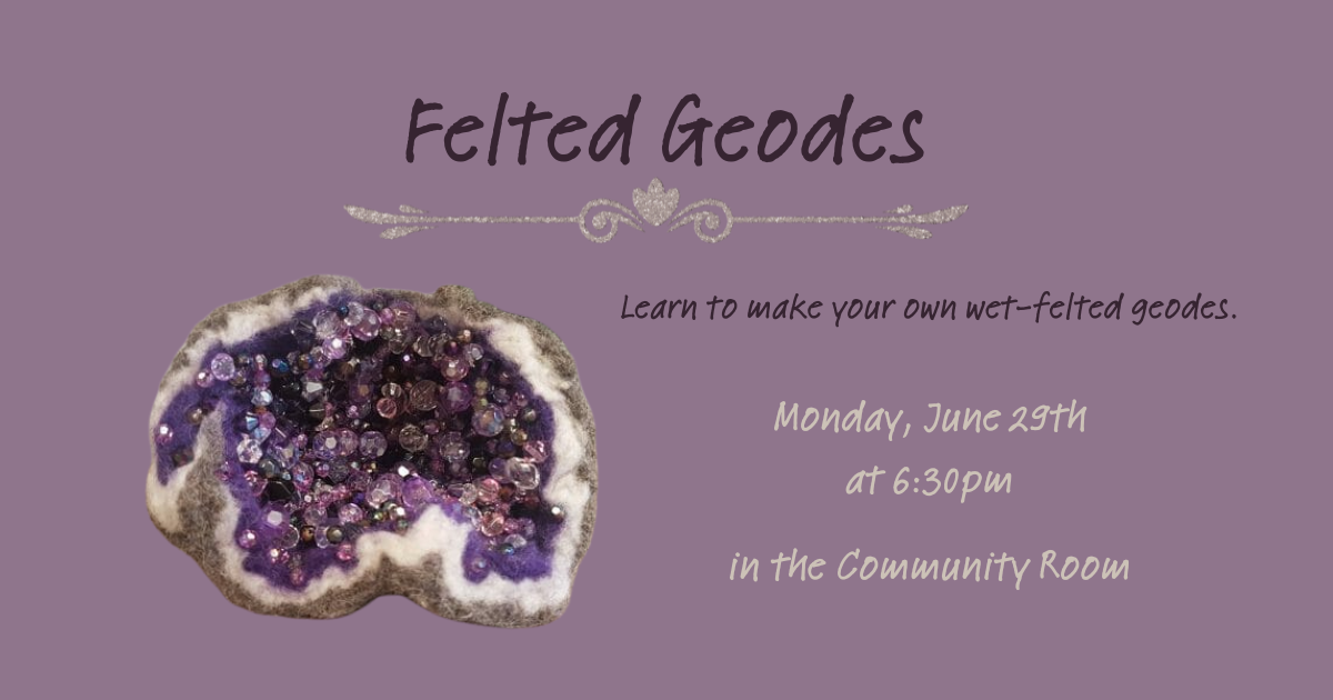 image of a geode made with wet felting