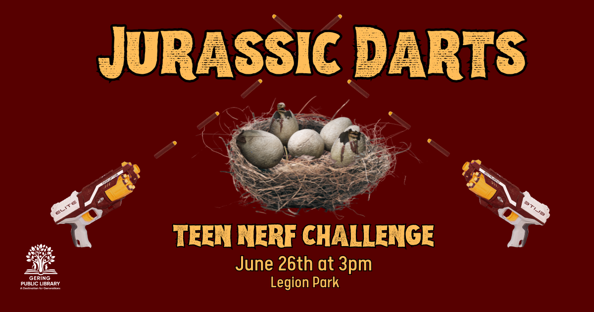 NERF guns shooting darts over a nest of eggs